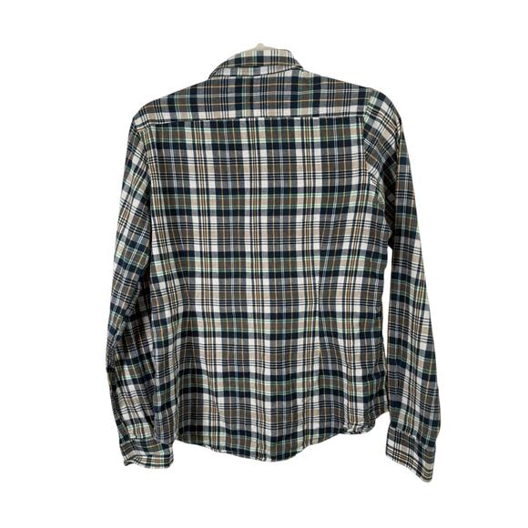 Ann Mashburn Blue Plaid Button Front Shirt Preppy Office Capsole Womens Large - Picture 6 of 6